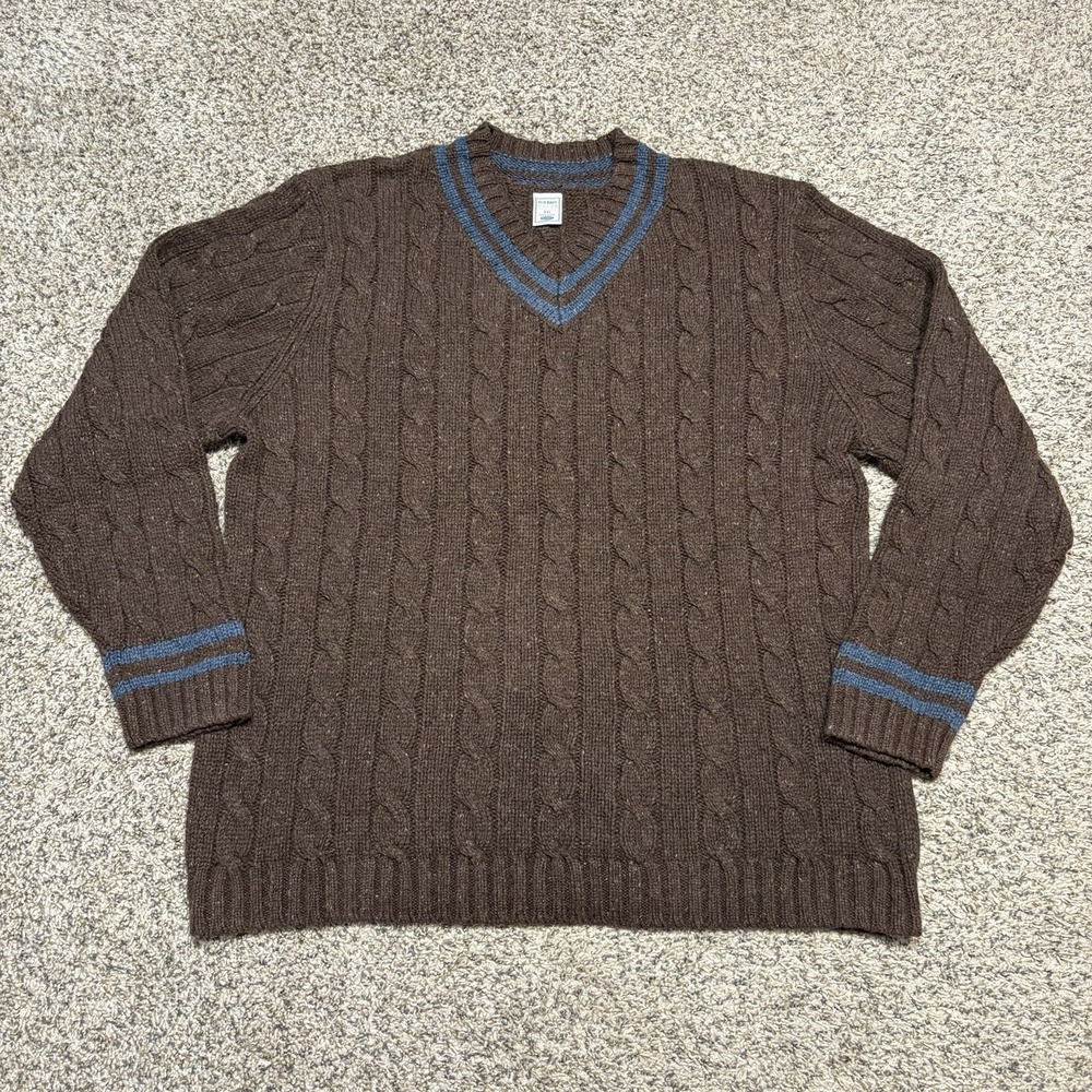 VTG 90's Old Navy Women's Cotton‎ Chunky Knit V Neck Sweater XXL